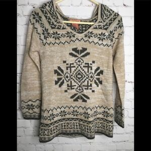 Flying Tomato Tribal Hooded Sweater Knit Hoodie Sz XS.